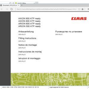 WebTIC TH Thailand CLAAS WebTIC Offline TH 11.2021 Operator Manual Repair Manual Service Documentation DVD 3