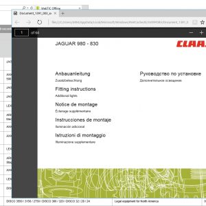 WebTIC TR Turkey CLAAS WebTIC Offline TR 11.2021 Operator Manual Repair Manual Service Documentation DVD 2