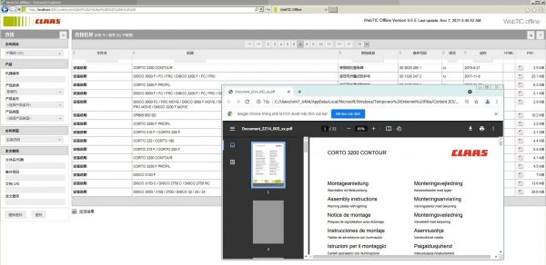 WebTIC ZH CLAAS WebTIC Offline ZH China 11.2021 Operator Manual Repair Manual Service Documentation DVD 2