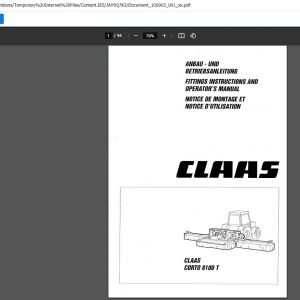 WebTIC ZH CLAAS WebTIC Offline ZH China 11.2021 Operator Manual Repair Manual Service Documentation DVD 4