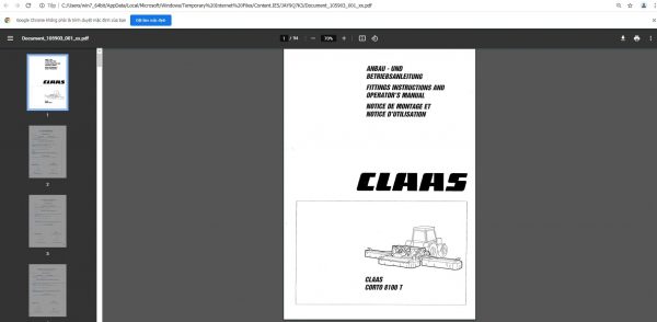 WebTIC ZH CLAAS WebTIC Offline ZH China 11.2021 Operator Manual Repair Manual Service Documentation DVD 4