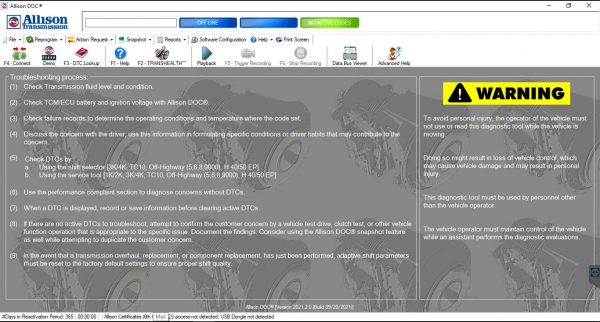 Allison DOC v2021.2 Install Active 1 1