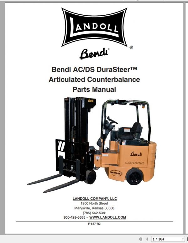 Bendi Forklift AC DS Parts Manual F 647 R2 1