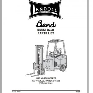 Bendi Forklift B325 Operators Manual Parts Manual 1