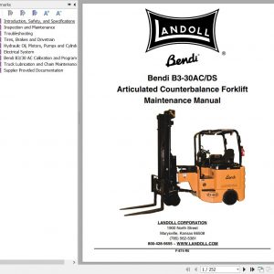 Bendi Forklift B330 AC DS SERIES 4 Electrical Schematic Operators Parts Maintenance Manual 1
