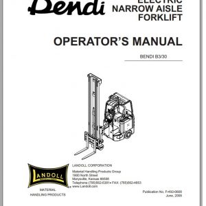 Bendi Forklift B330 Electrical Schematic Operators Parts Maintenance Manual 1