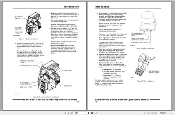 Bendi Forklift B40I3 Service Tool Software Operators Parts Maintenance Manual 2
