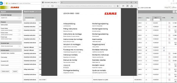 CLAAS WebTIC Offline EN 12.2021 Operator Manual Repair Manual Service Documentation EN DVD 4 1