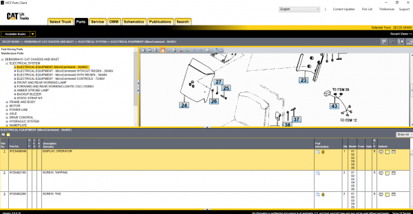 Caterpillar Lift Trucks MCFE EU 12.2021 EPC Spare Parts Catalogue 4