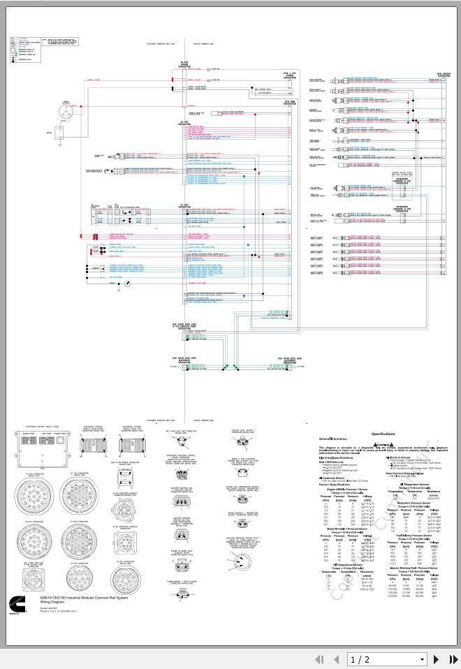 Cummins Engine QSK19 CM2150 Wiring Diagram 4022096 2012 1