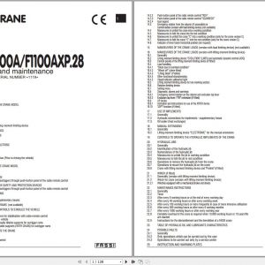 Fassi Cranes F1000A F1100AXP.28 1119 Use and Maintenance Manual 2008 1