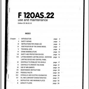 Fassi Cranes F120AS.22 Use and Maintenance Manual 1