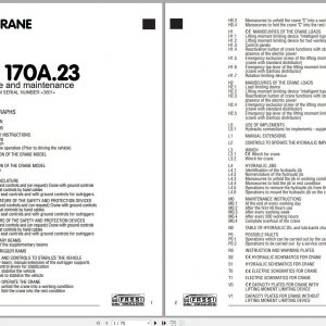 Fassi Cranes F170A.23 3001 Use and Maintenance Manual 1