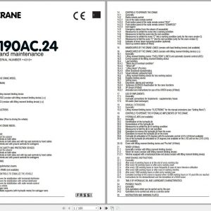 Fassi Cranes F190AC.24 4316 Use and Maintenance Manual 2008 1