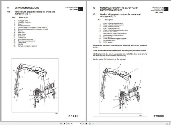 Fassi Cranes F22A.21 SN 2001 Use and Maintenance Manual 2006 2