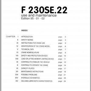 Fassi Cranes F230SE.22 Use and Maintenance Manual 1
