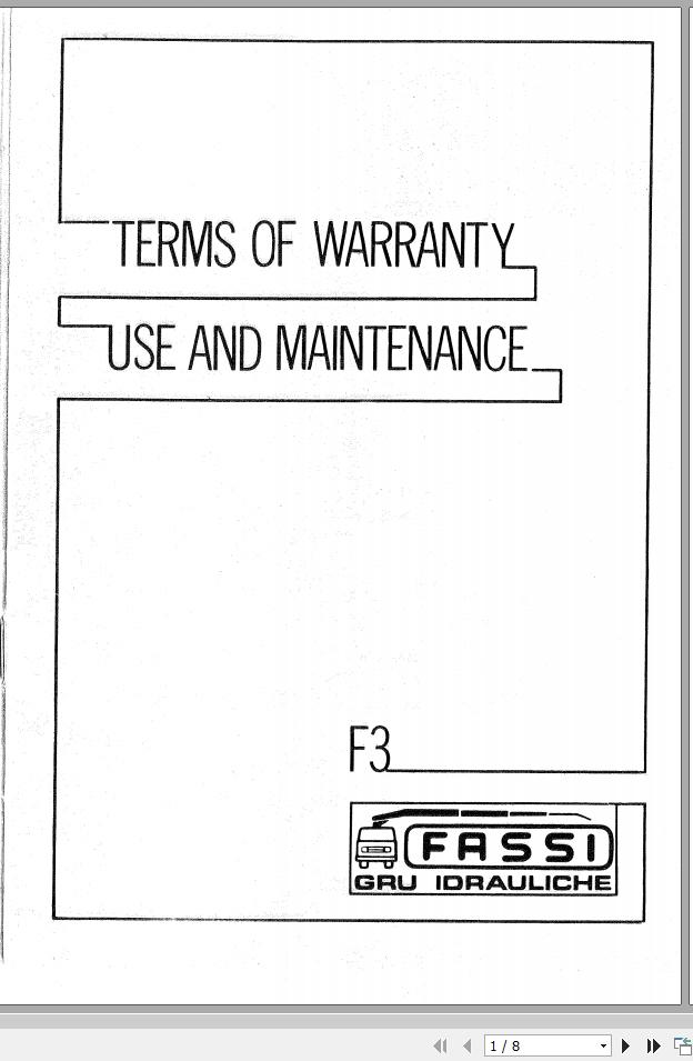 Fassi Cranes F3 Use and Maintenance Manual 1