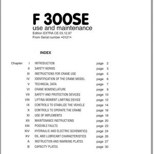 Fassi Cranes F300SE 0121 Use and Maintenance Manual 1