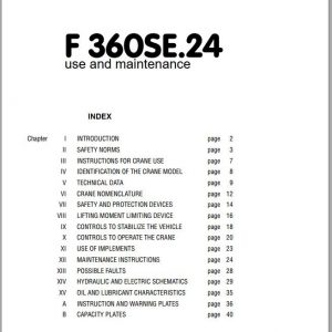 Fassi Cranes F360SE.24 Use and Maintenance Manual 2004 1