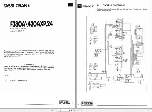 Fassi Cranes F380A F420AXP.24 0037 Hydraulic Schematics 2002