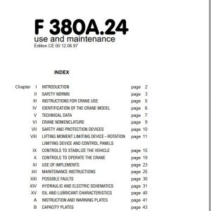 Fassi Cranes F380A.24 Use and Maintenance Manual 12.06 1