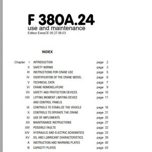 Fassi Cranes F380A.24 Use and Maintenance Manual 27.08.03 1
