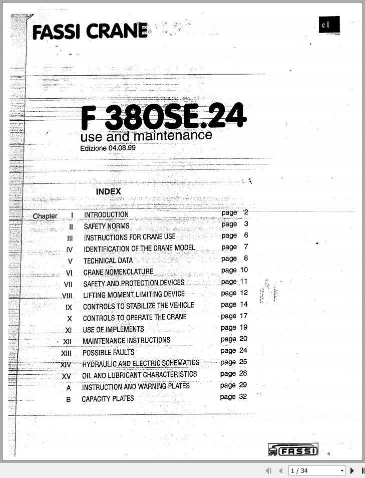 Fassi Cranes F380SE.24 Use and Maintenance Manual 1