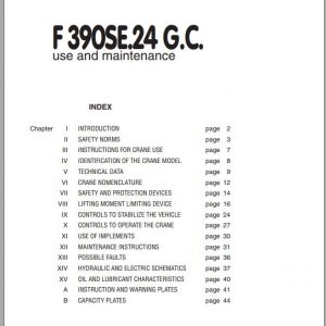Fassi Cranes F390SE.24 GC Use and Maintenance Manual 2008 1