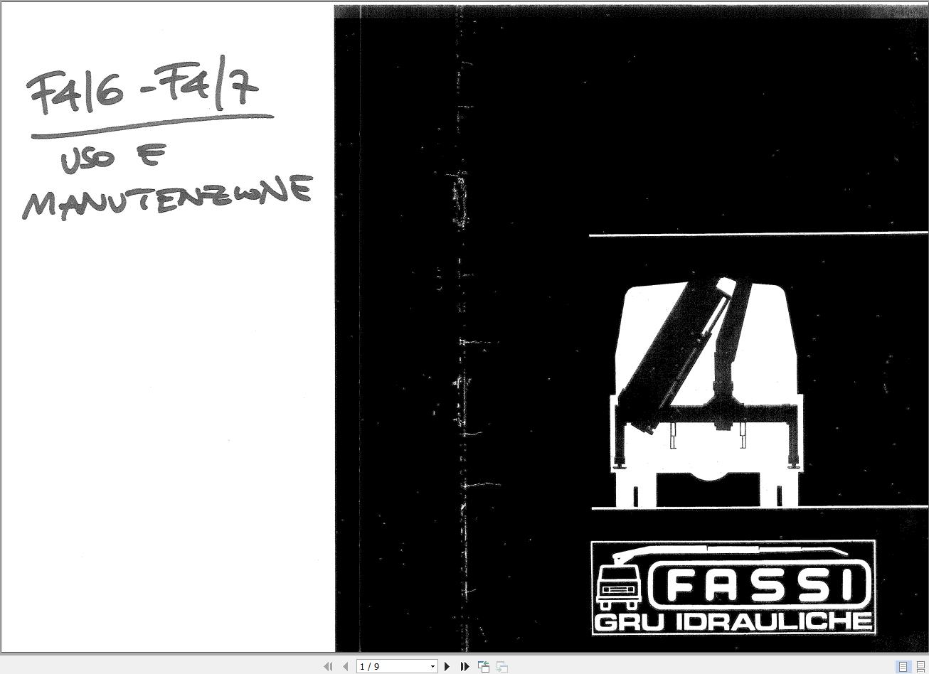 Fassi Cranes F4 6 F4 7 Use and Maintenance Manual 1