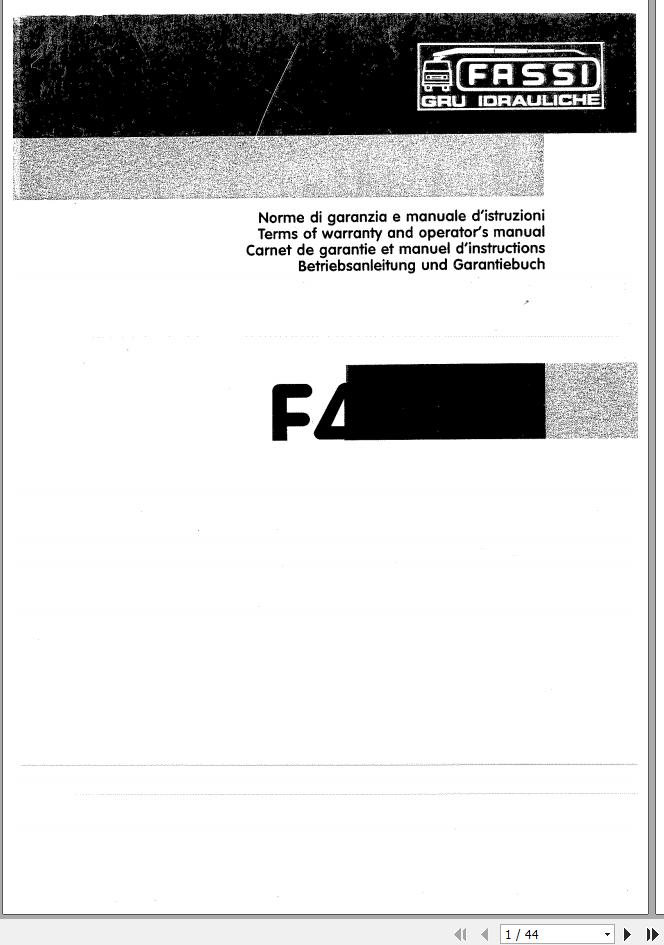 Fassi Cranes F40.21 Use and Maintenance Manual 1