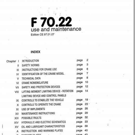 Fassi Cranes F75 Use and Maintenance Manual