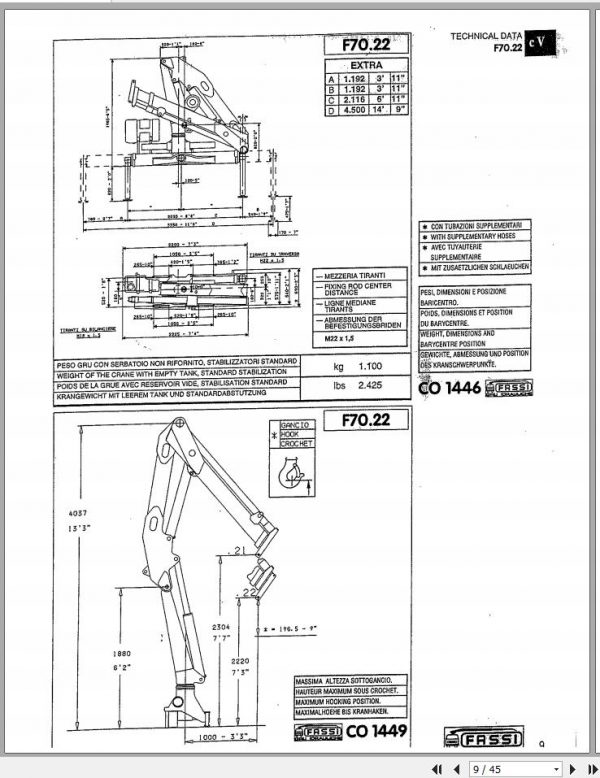 Fassi Cranes F70.22 Use and Maintenance Manual 2