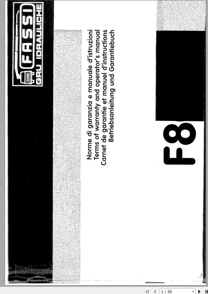 Fassi Cranes F80.22 Use and Maintenance Manual 1