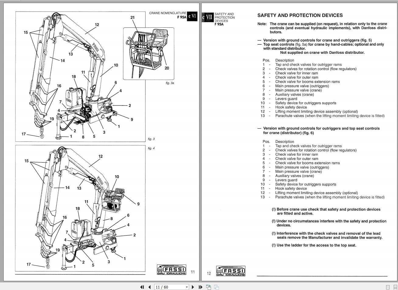 Fassi Cranes F95A.22 Use and Maintenance Manual 1999