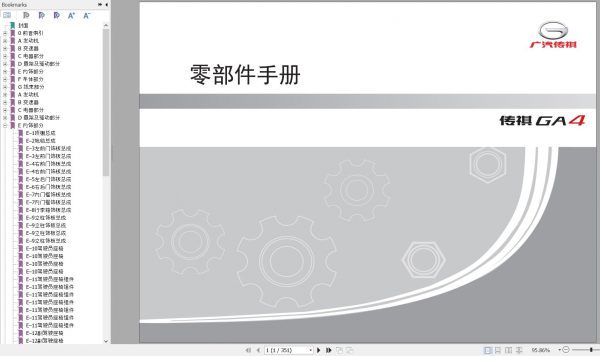 GAC Trumpchi GA4 Parts Manual 2020 ZH 1