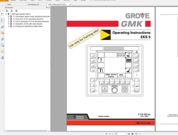 Grove Mobile Crane GMK 5220 Training Information Servive Manual 8