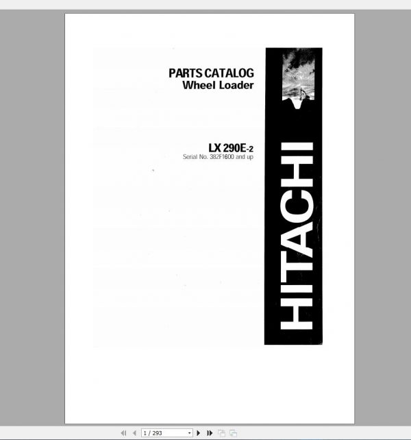 Hitachi Wheel Loader LX Series Parts Catalog PDF DVD 7