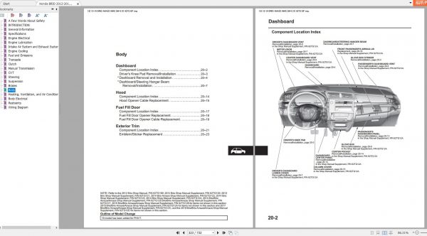 Honda 2021 Service Manual Workshop Manual Wiring Diagram 3.14 GB HTML PDF EN DVD 4