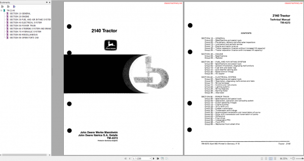 John Deere 2140 Tractor Technical Manual TM 4373 1