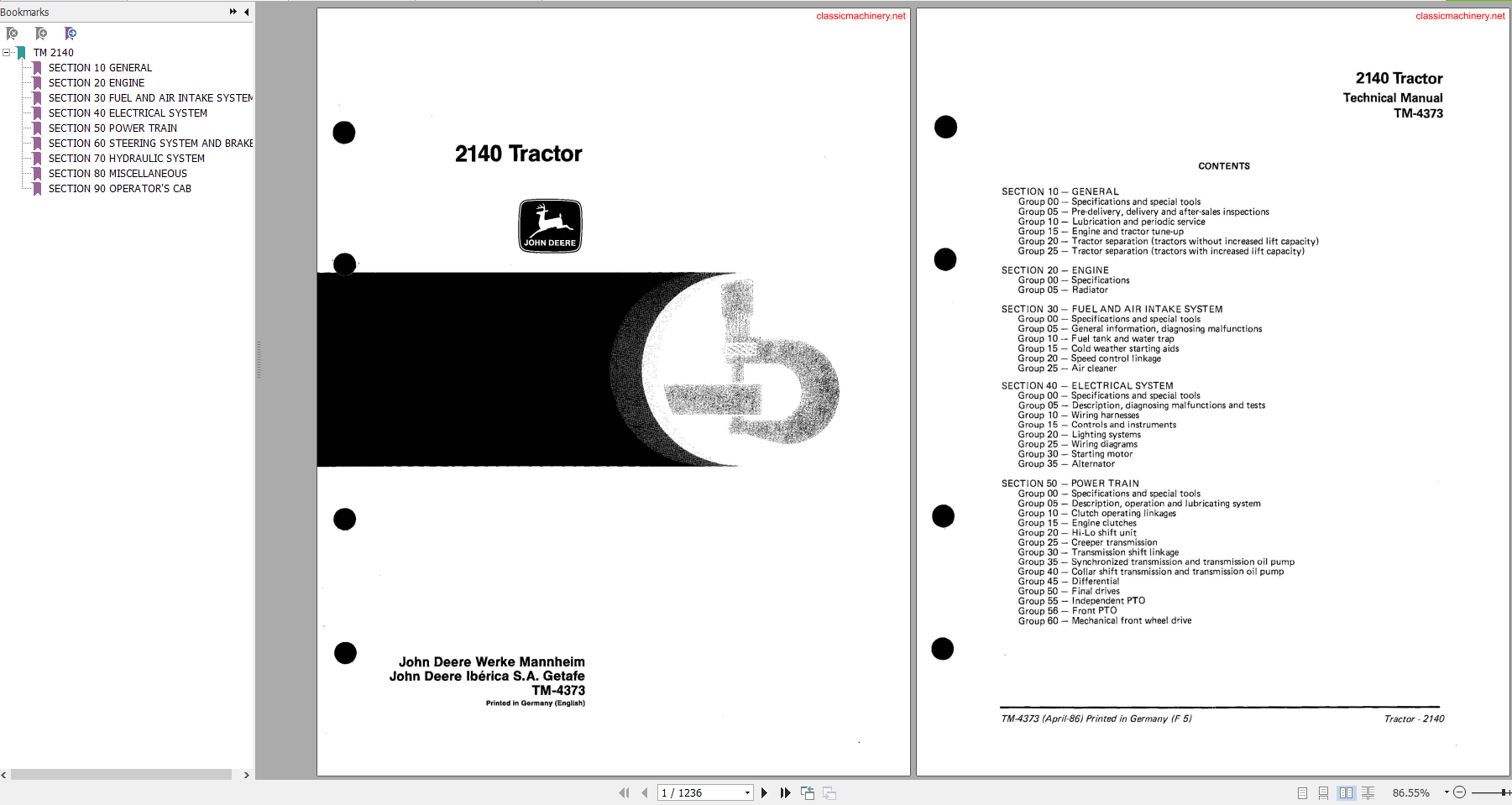 John Deere 2140 Tractor Technical Manual TM 4373 1