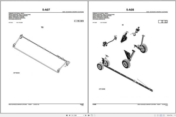 John Deere Advanced Draper Platform 630D Parts Catalog PC9811 2010 2
