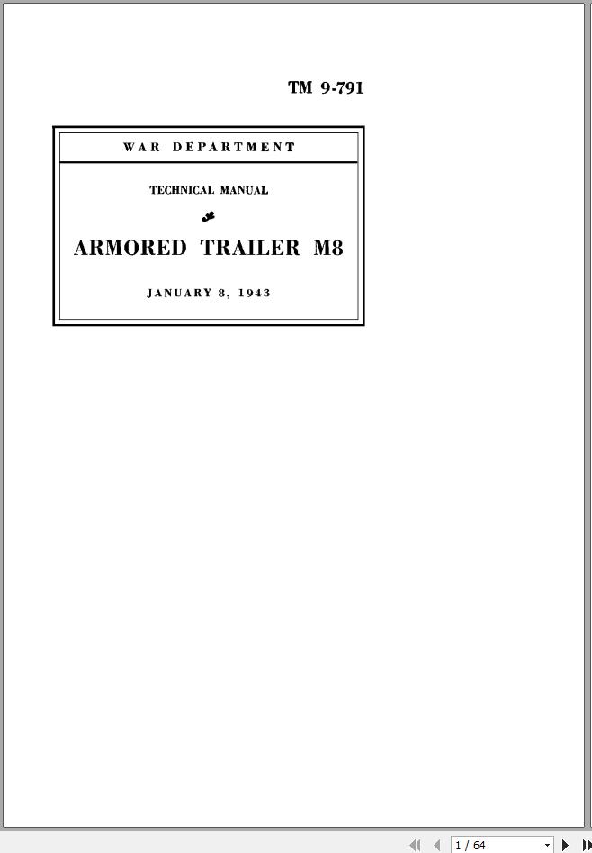John Deere Armores Trailer M8 Technical Manual TM9791 1