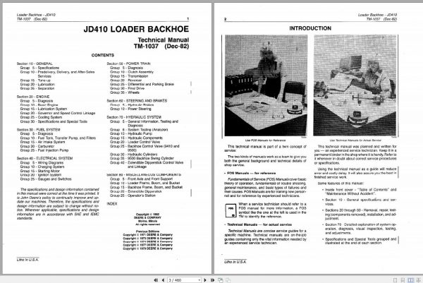 John Deere Backhoe Loader 410 Technical Manual TM1037 2