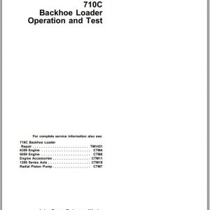 John Deere Backhoe Loader 710C Technical Manual TM1450 1
