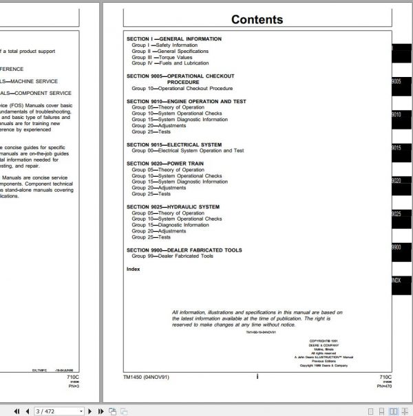 John Deere Backhoe Loader 710C Technical Manual TM1450 2