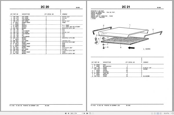 John Deere Backhoe Loader JD310 Parts Catalog PC4136 15DEC80 3
