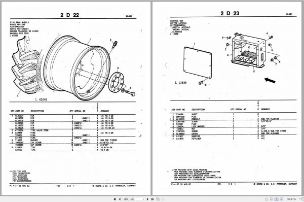 John Deere Backhoe Loader JD410 Parts Catalog PC4137 3