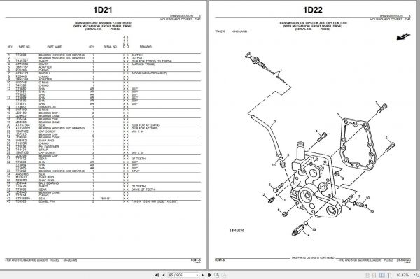 John Deere Backhoe Loaders 410D 510D Parts Catalog PC2322 2004 2