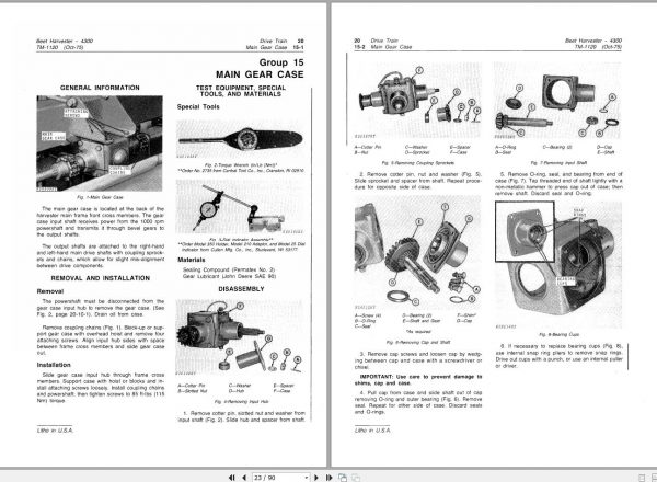 John Deere Beet Harvester 4300 Technical Manual TM1120 2