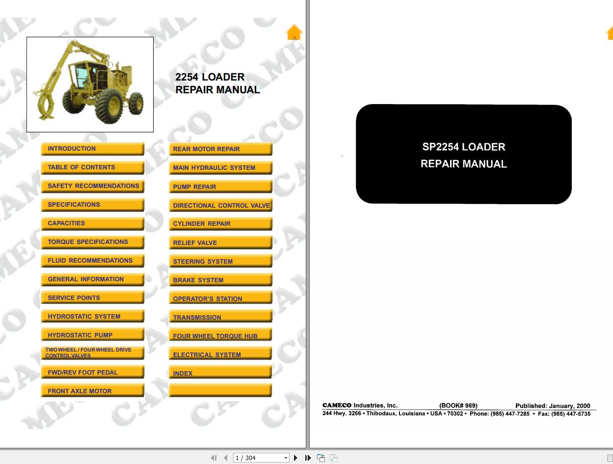 John Deere Cameco Loader 2254 Repair Manual 1